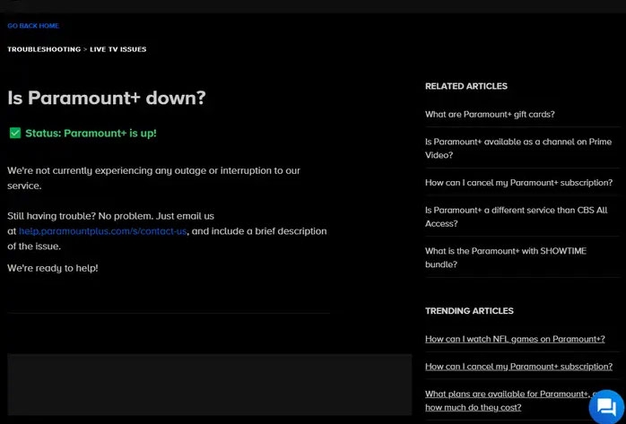 Verificar o Status do Servidor - Código de Erro 3005 do Paramount Plus