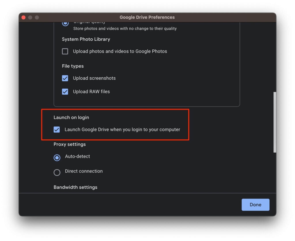 MacのGoogle Drive