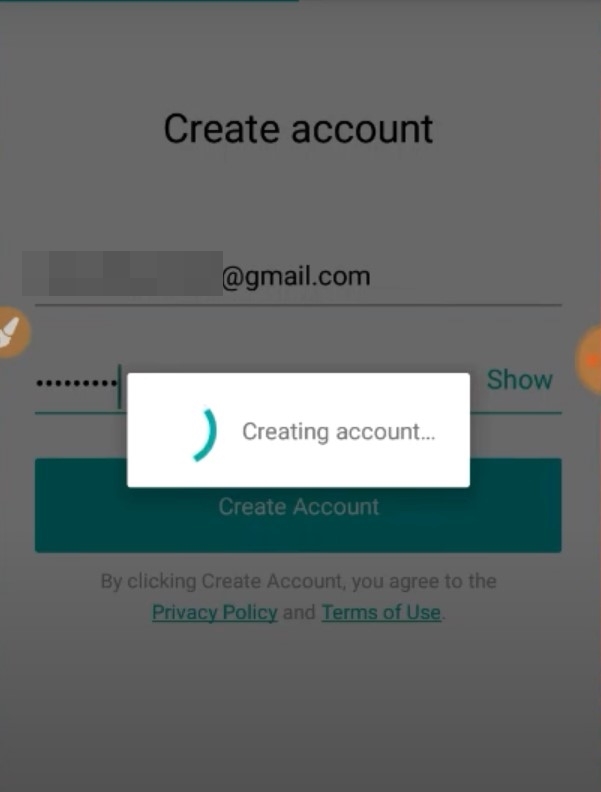 Bloccato nella creazione dell'account