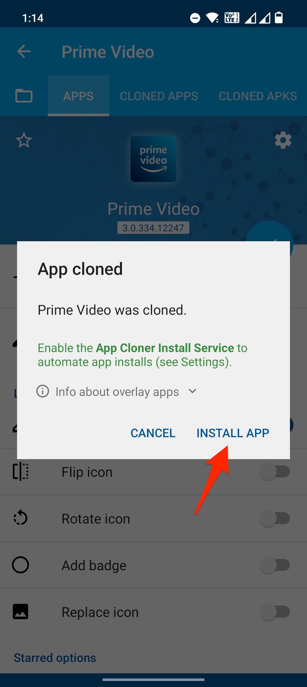 App geklont - App installieren