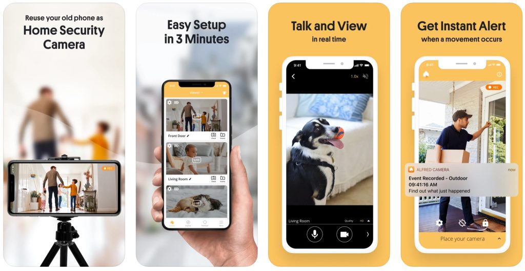 Caméra de sécurité à domicile Alfred - Applications de caméra espion et enregistreurs vidéo secrets