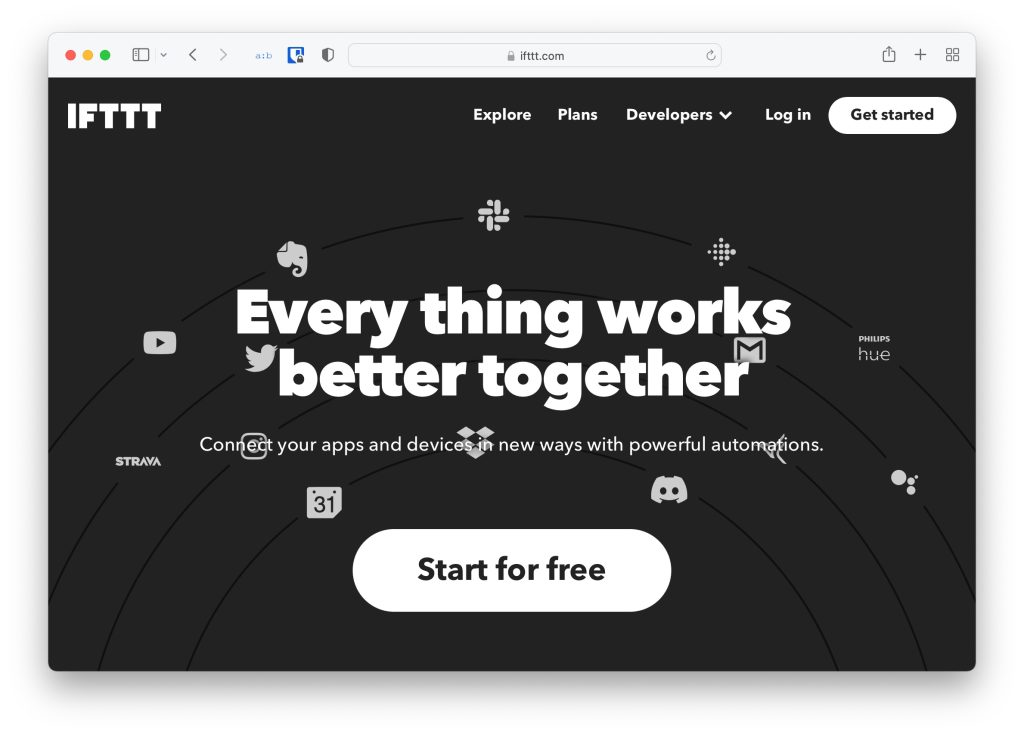 Accueil IFTTT - Webhook Discord YouTube