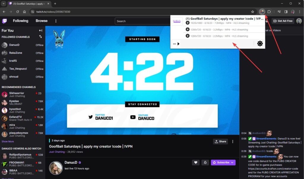 Расширение Twitch Video DownloadHelper - Загрузка видео с Twitch