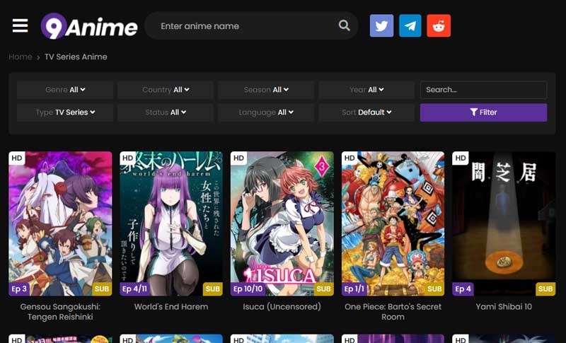 9Anime - Migliore alternativa ad Aniwatch.to