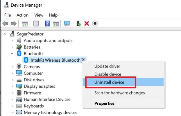 Desinstalar dispositivo