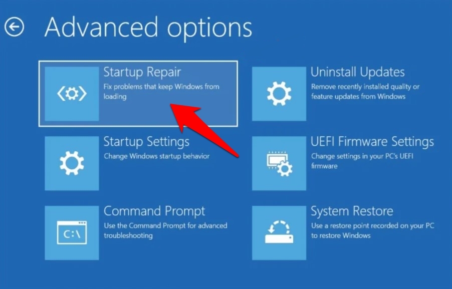 riparazione all'avvio windows 11