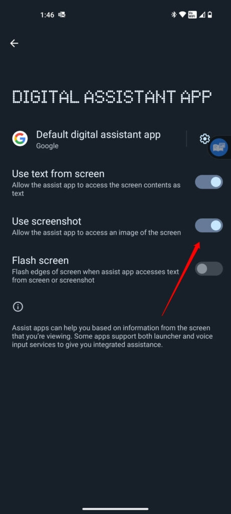 Usar Captura de Pantalla Aplicación Predeterminada Asistente Digital - No se Puede Tomar Captura de Pantalla Debido a la Política de Seguridad