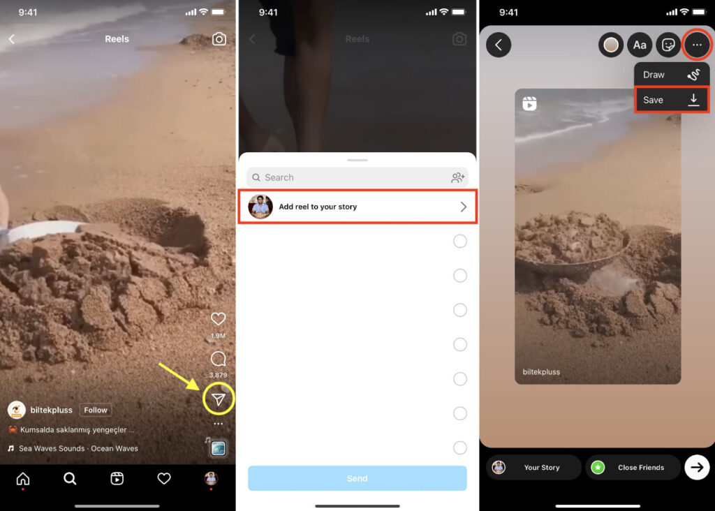 Comment télécharger des Reels Instagram via les Stories