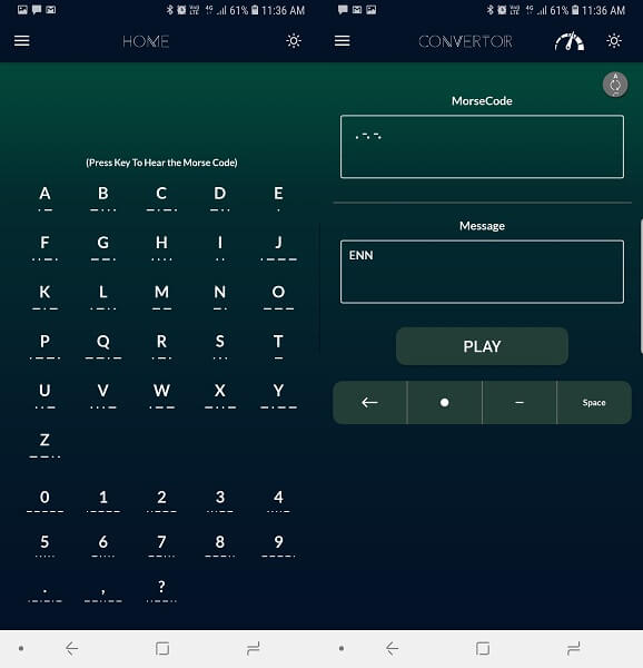 Applications de Code Morse
