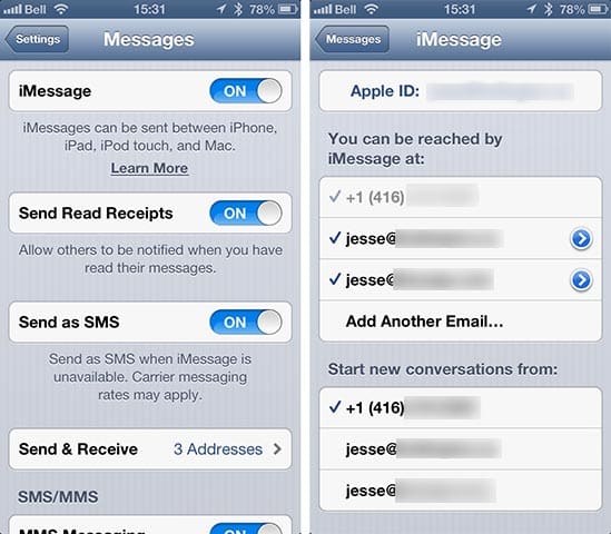 Cambio de número de iPhone para iMessage