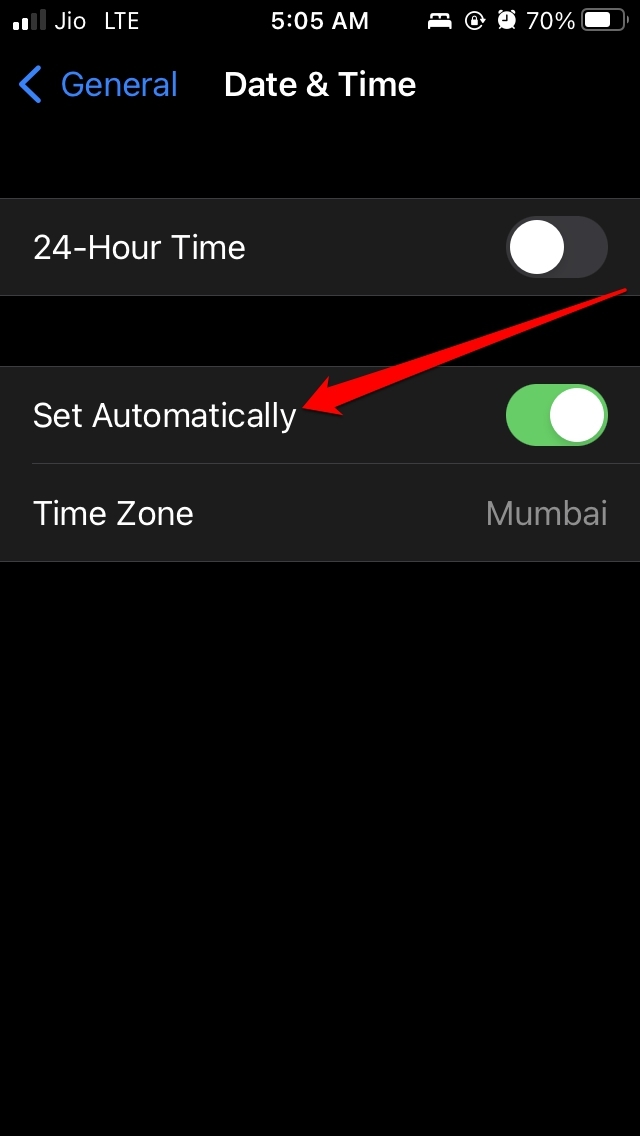 come impostare l'ora automatica su iOS