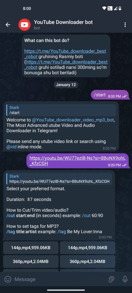 YouTube 다운로드 봇 - 안드로이드에서 YouTube 비디오 다운로드하기