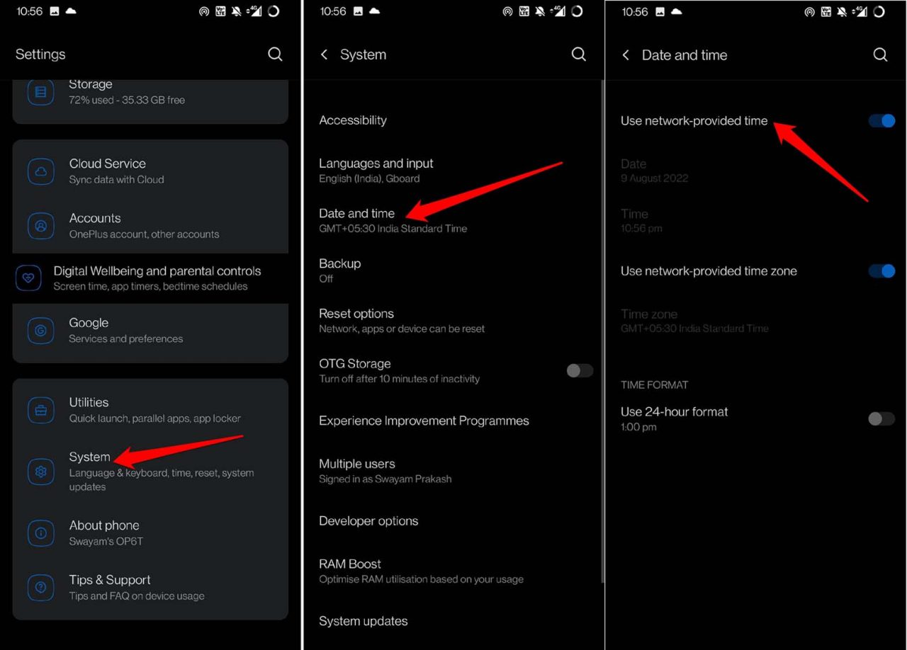 ativar hora automática no dispositivo Android