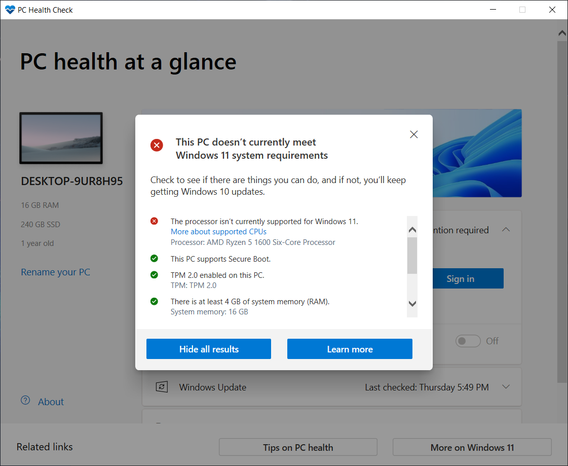 Statistiche di Salute del PC Windows