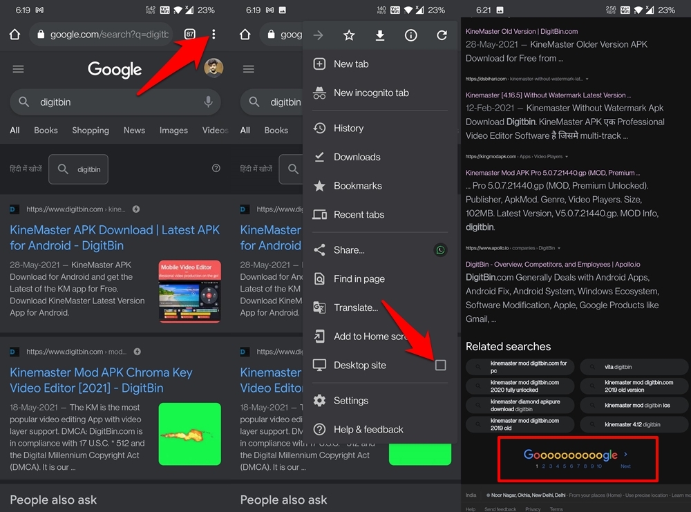 attiva il sito desktop sul browser chrome android