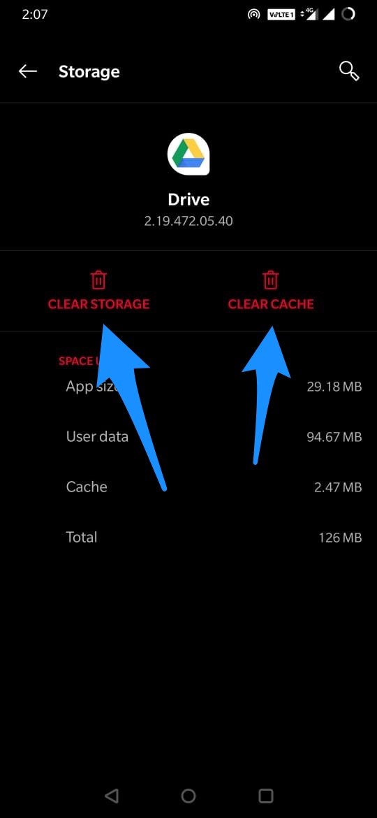 Borrar Datos y Caché de Drive