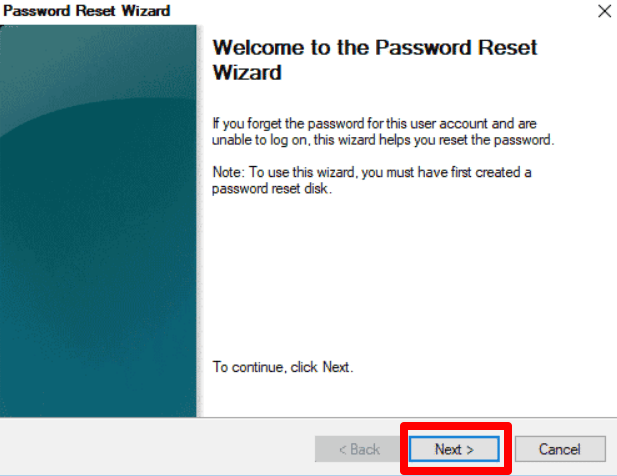 Procedura guidata di ripristino della password