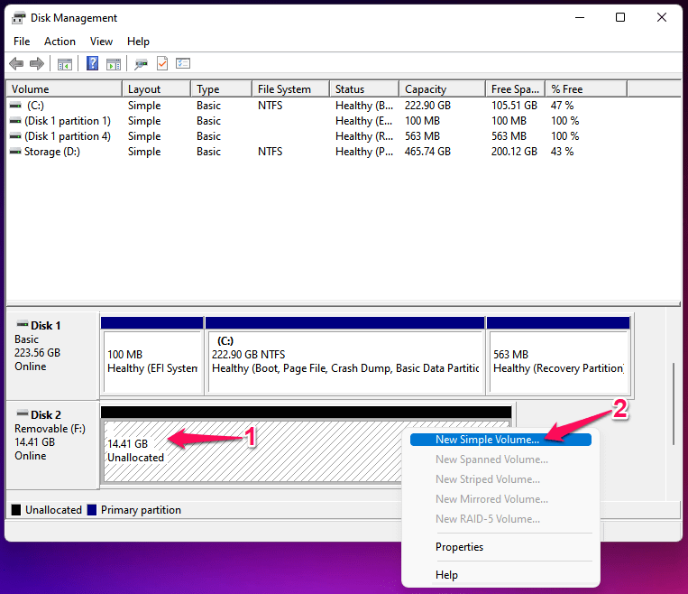 (9) Crea un nuovo volume semplice