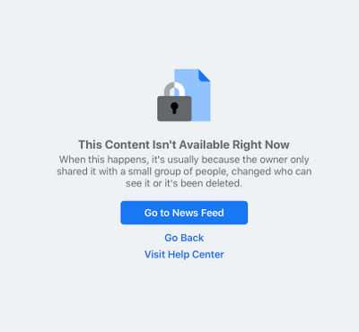 Este Contenido No Está Disponible Ahora Mismo FaceBook