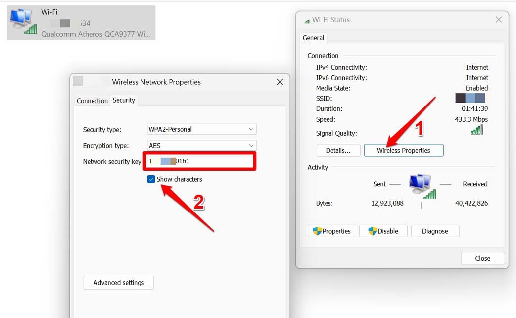 mudar senha do WiFi Windows 11