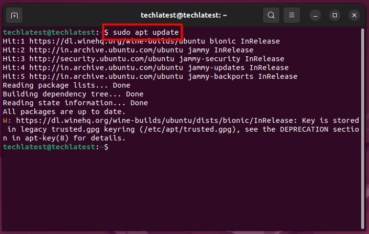 Mettre à jour le dépôt local apt - iTunes sur Ubuntu