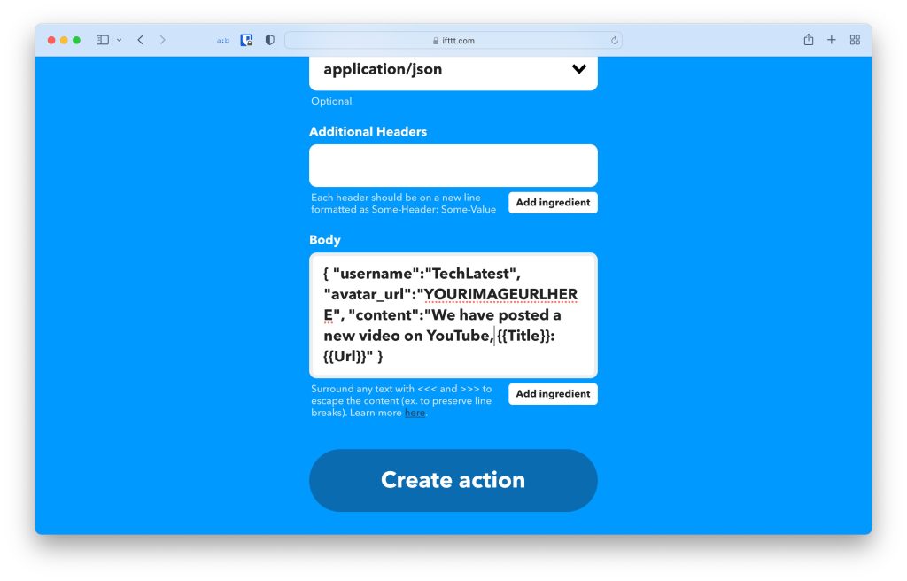 Faire une requête web - Webhook Discord YouTube