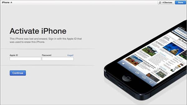 iOS 7 : Activation Lock + Find My iPhone