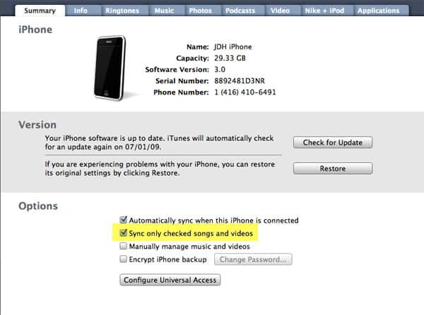 Gerenciando vídeos no iPhone