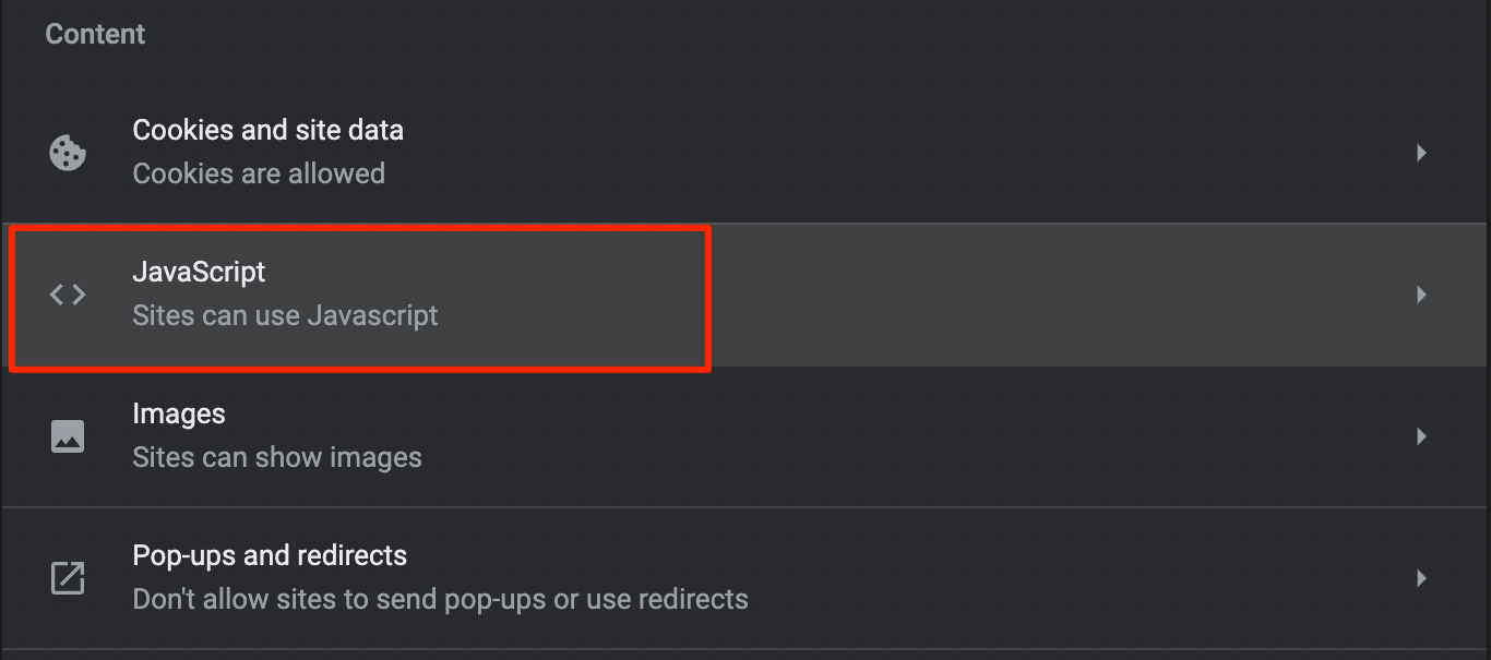 Opção_Javascript_Chrome
