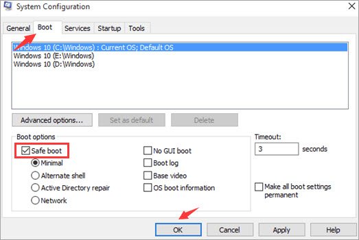 Boot into Safe Mode in Windows