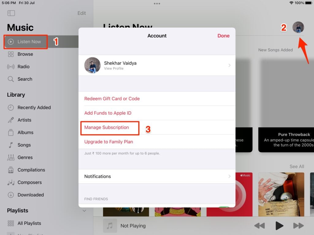 Apple Musicのサブスクリプションをキャンセル