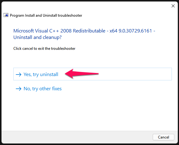 8 - Disinstalla