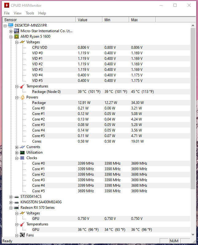 Windows의 CPU 온도