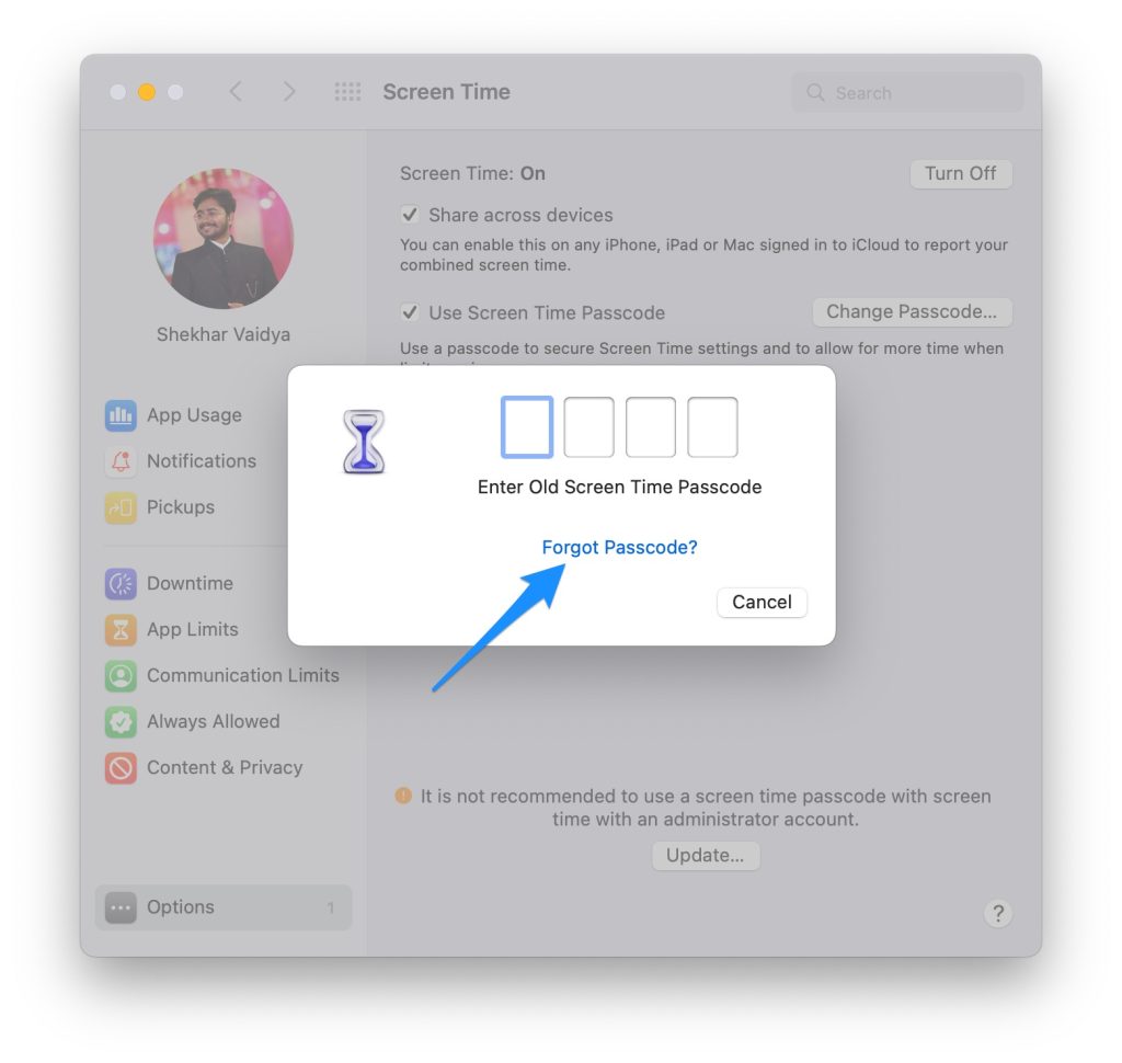 Reset Screen Time Passcode