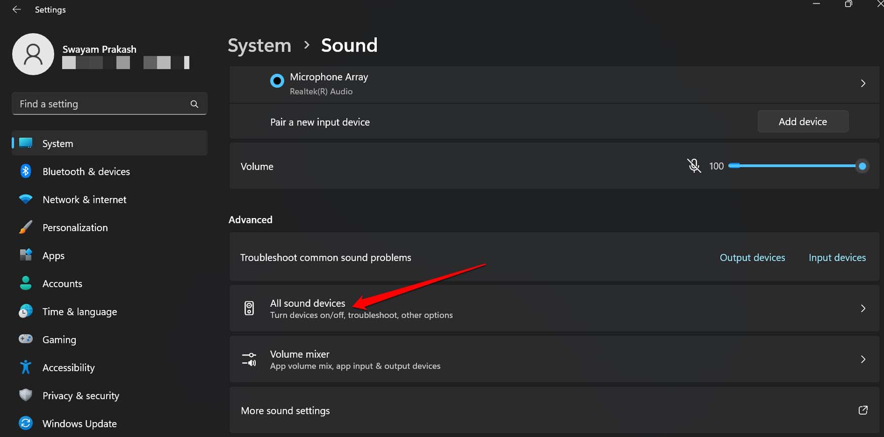todos los dispositivos de sonido Windows OS