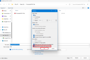 Autoriser le cryptage du document avec un mot de passe