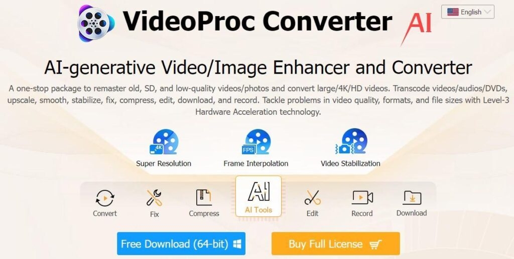 VideoProc Converter - Convertitori Video Gratuiti