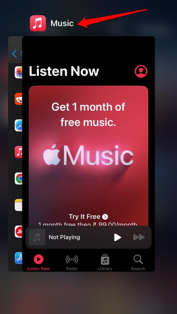 forcer la fermeture de l'application Apple Music