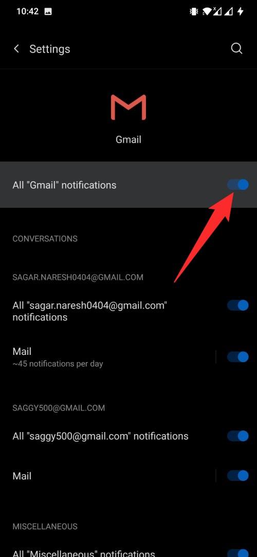Autoriser toutes les notifications Gmail