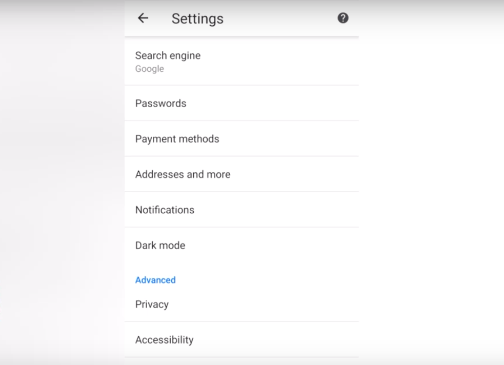 Option mode sombre dans les paramètres
