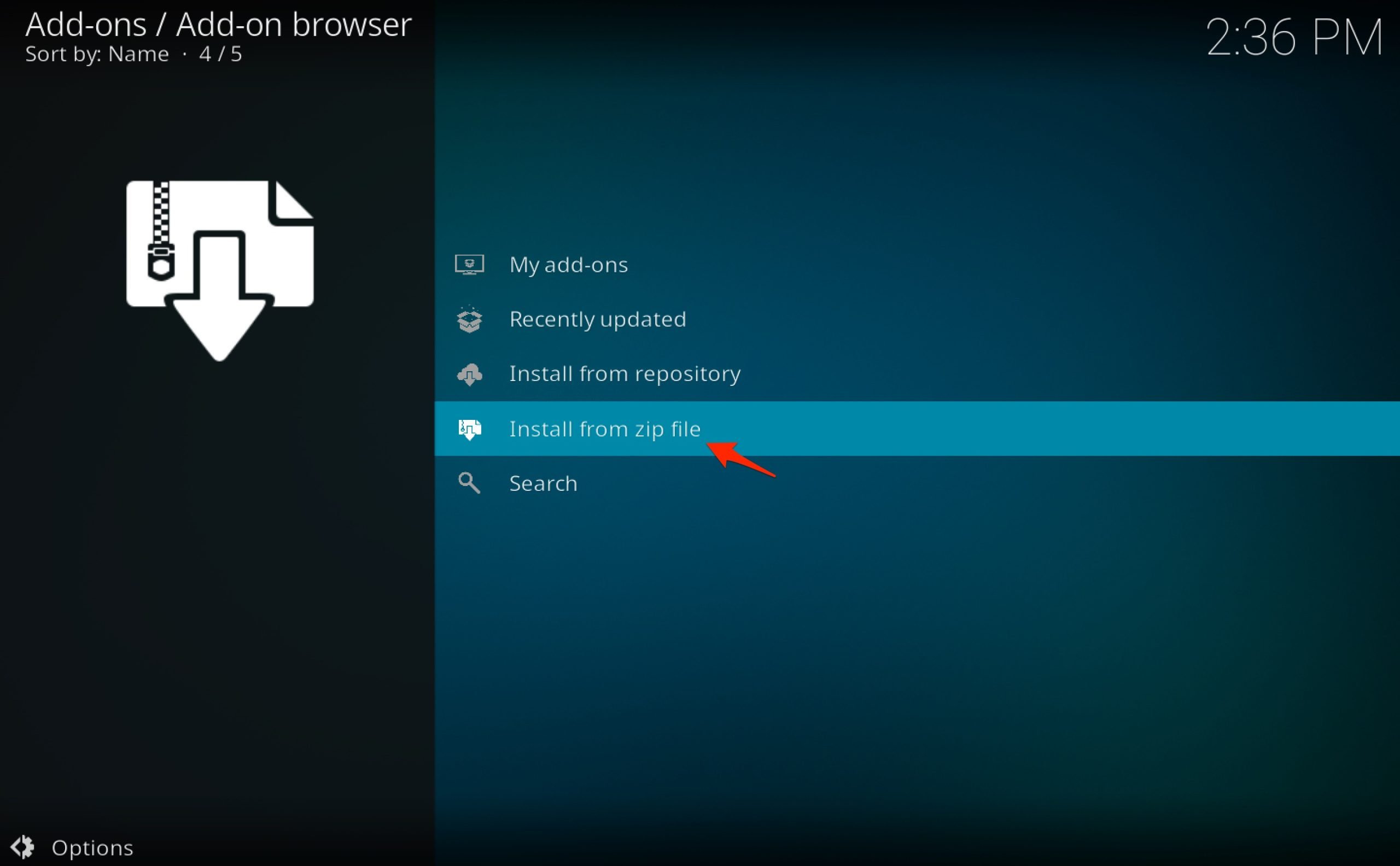 Instalar do Arquivo Zip