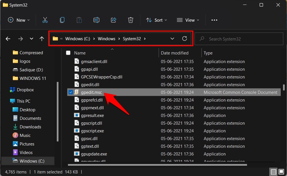 Gruppenrichtlinien-Editor in Windows 11 über EXE-Datei öffnen