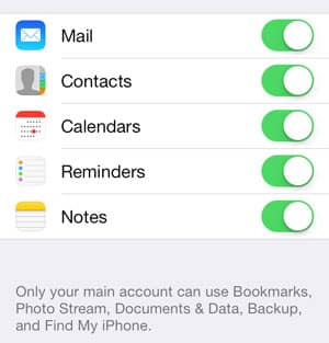 iOS 7: Buscar mi iPhone solo disponible en la cuenta principal de iCloud