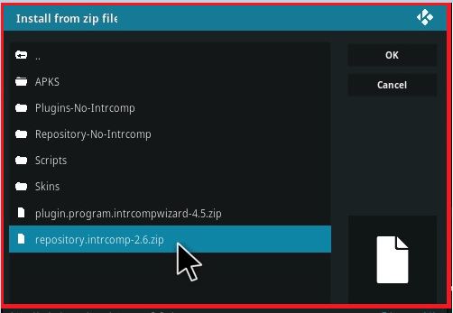 Fichier Zip du dépôt installé