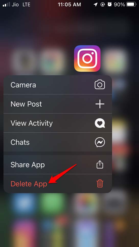iPhone 인스타그램 앱 삭제