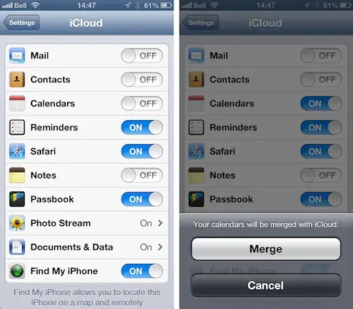 Les entrées de calendrier disparaissent après l'activation d'iCloud