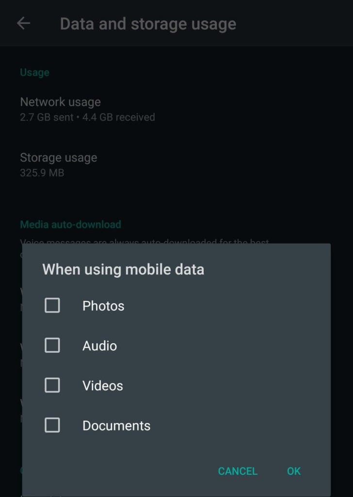 Limit Data Usage by WhatsApp