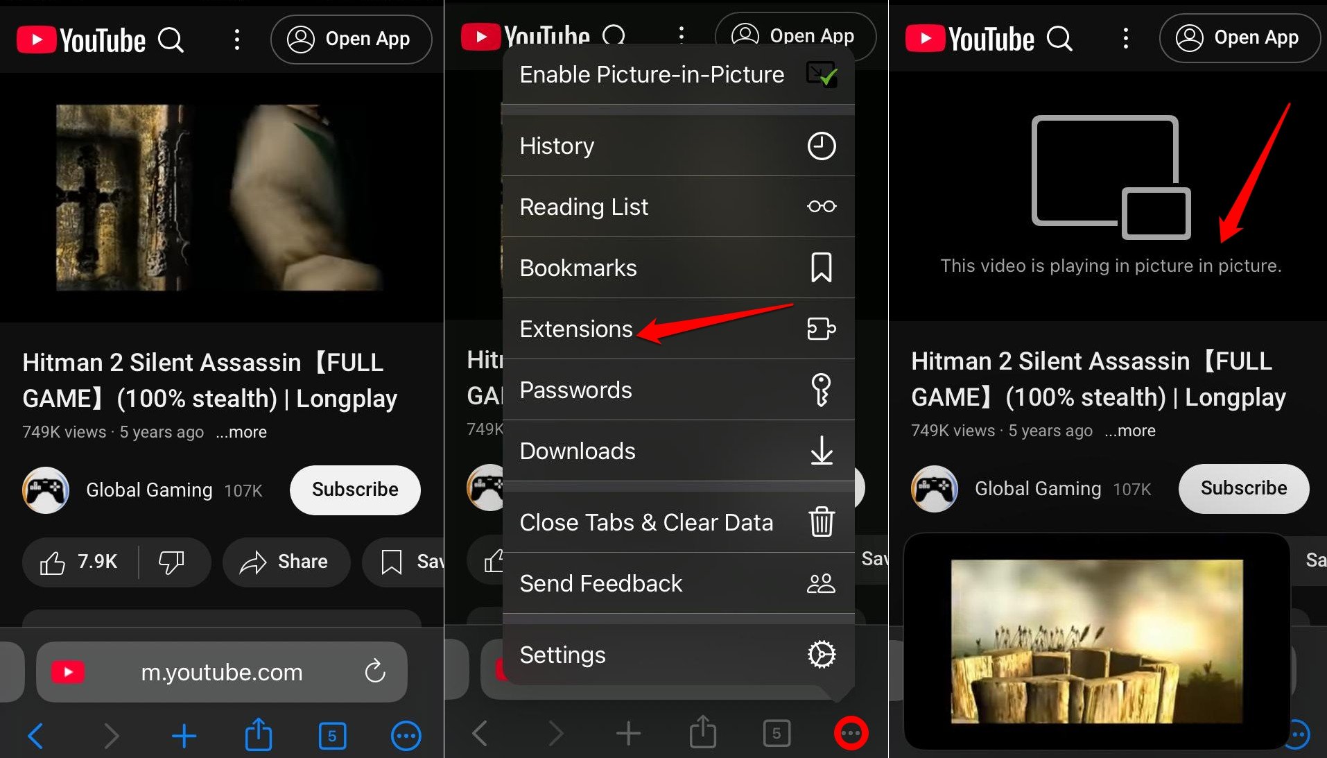 iPhoneでピクチャーインピクチャーモードでYouTube動画を再生
