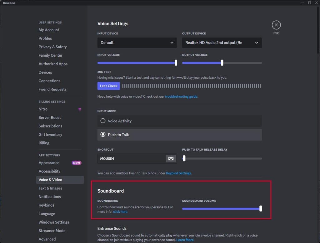 サウンドボードの音量 - Discordでサウンドボードを使用する