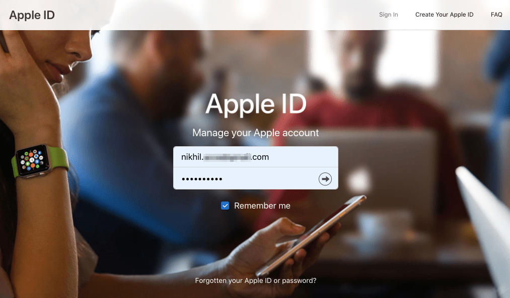 Apple IDとパスワードを入力